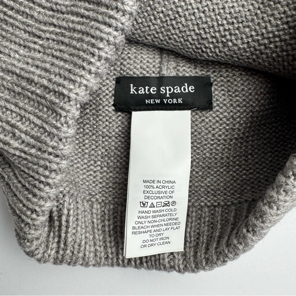 Kate Spade Gray Beanie with Black Logo